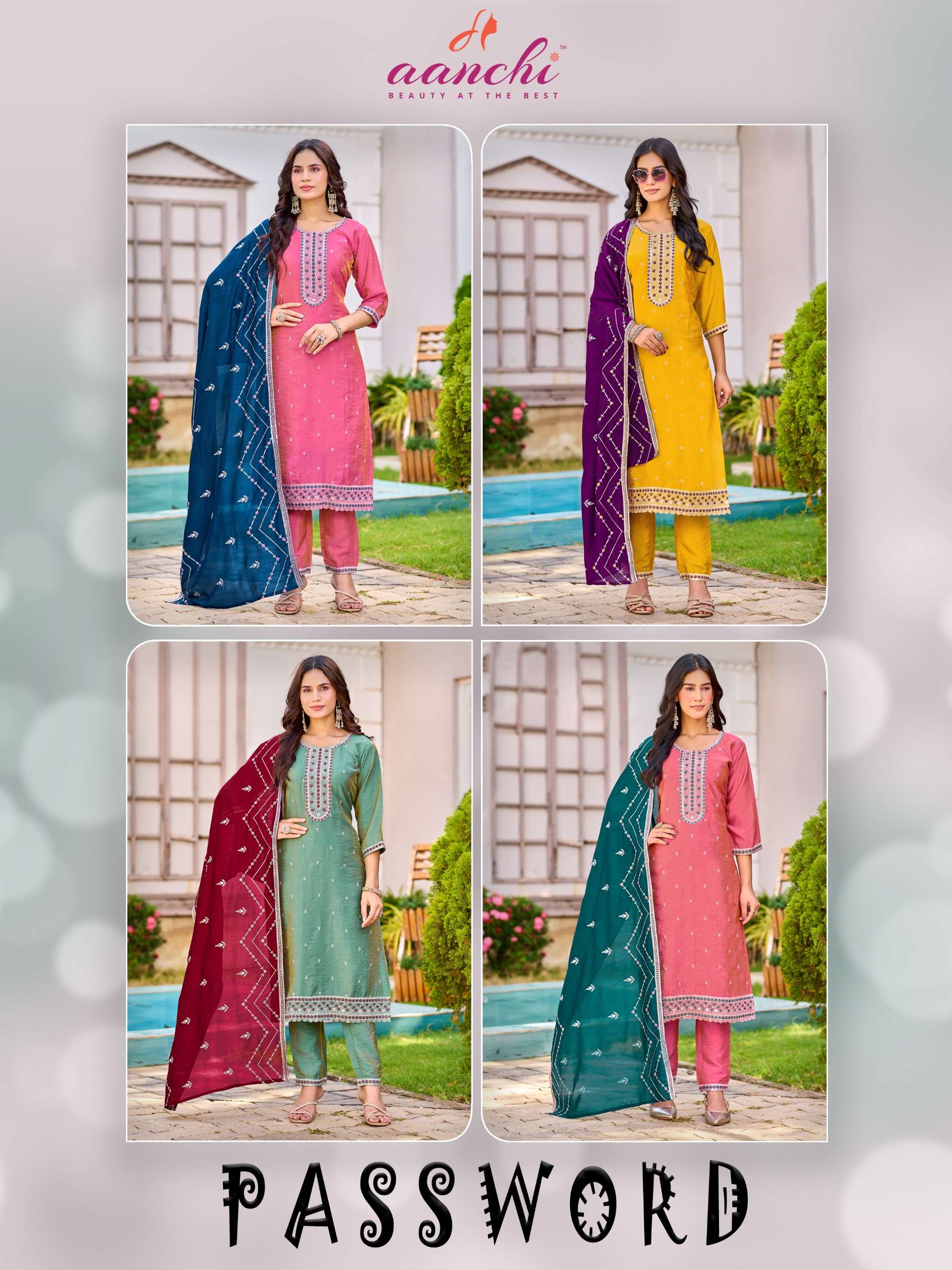 AANCHI PASSWORD SHIMMER DESIGNER SALWAR SUIT HEAVY TYPE PARTY WEAR BUY SURAT